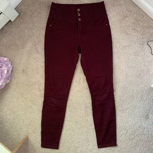 Maroon Charlotte Russe Refuge High Waisted Jeans